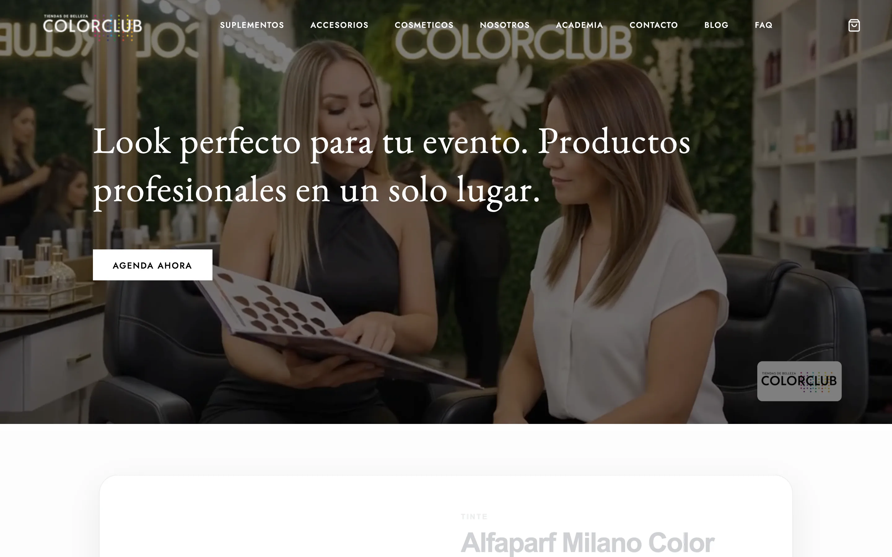 Captura del sitio de Color Club