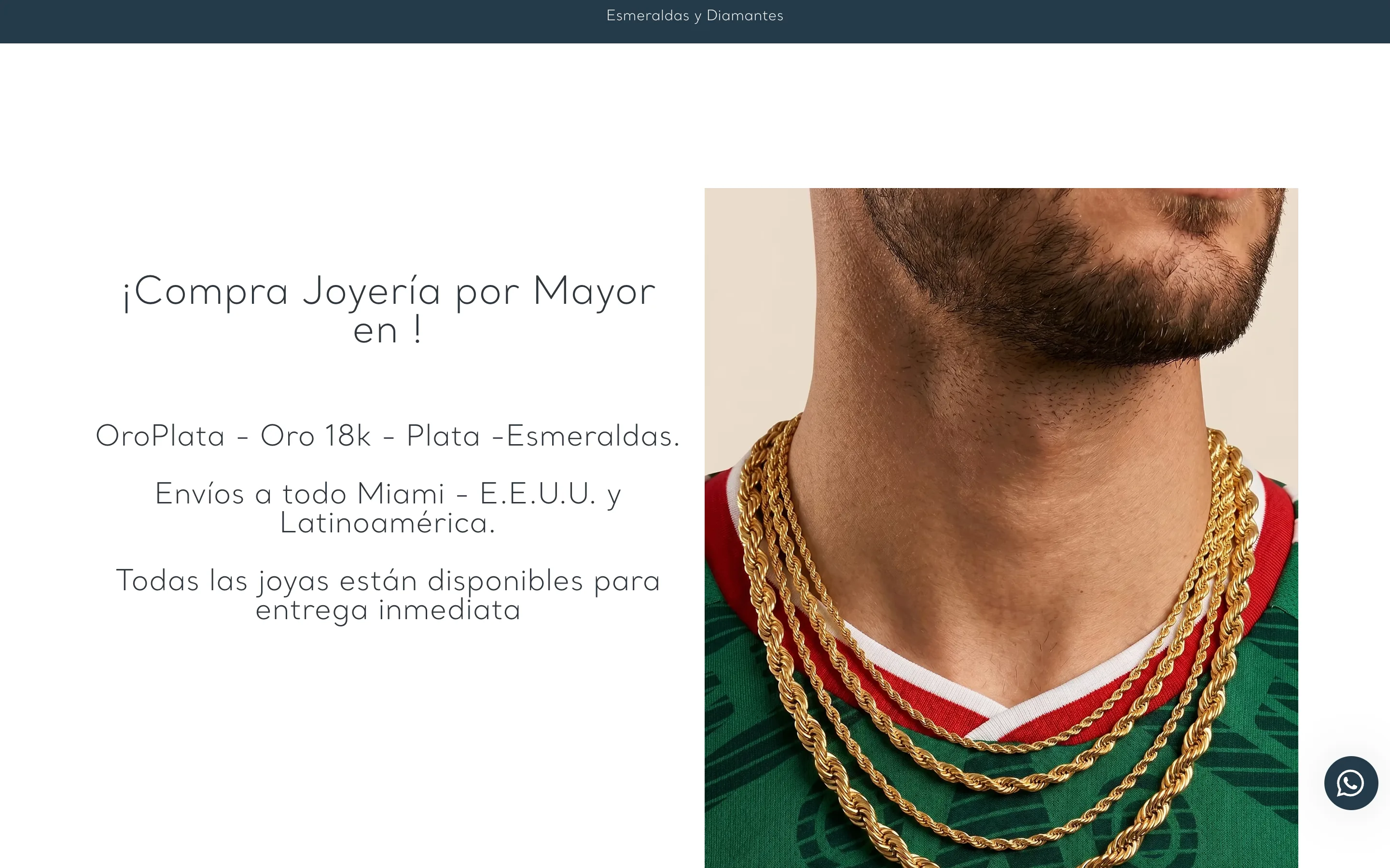 Captura del sitio de DeColombia Joyas