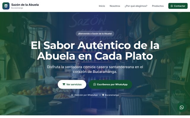 Ejemplo de página web para Sazón de la Abuela