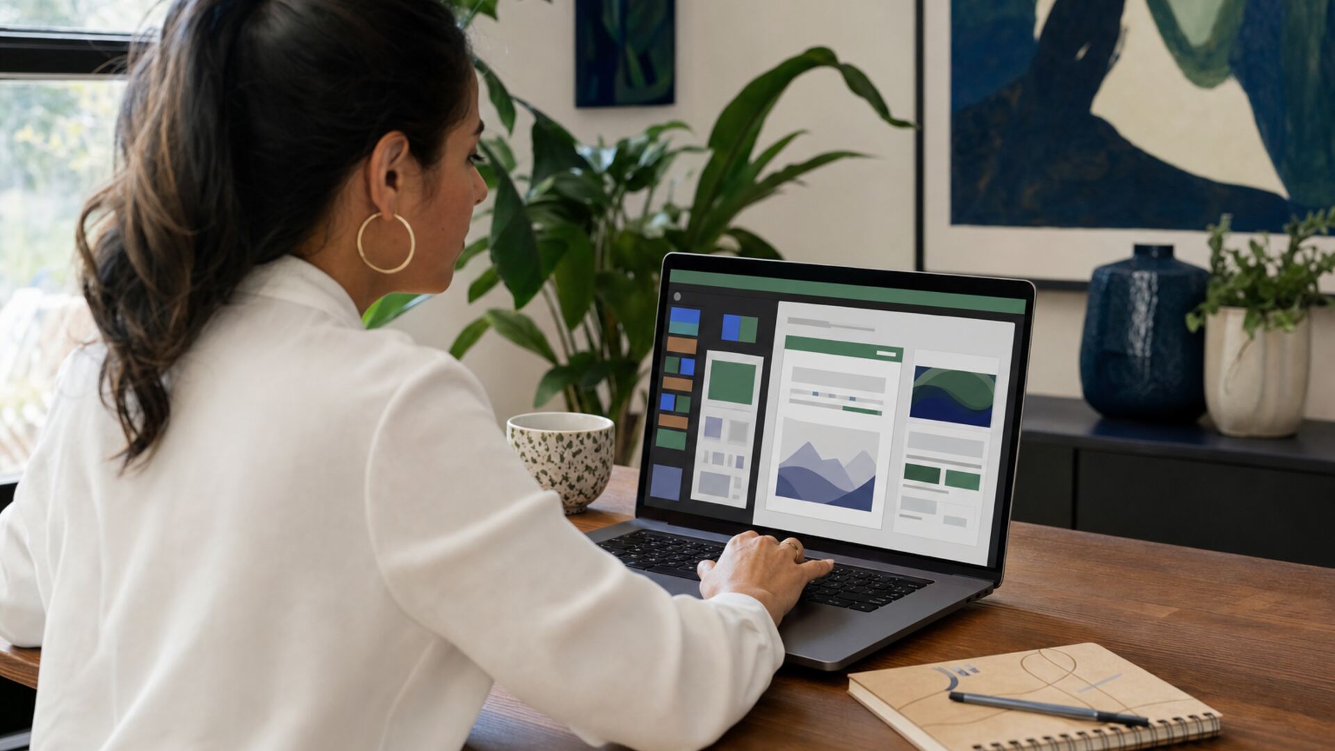 Persona diseñando una campaña de correo masivo en una laptop