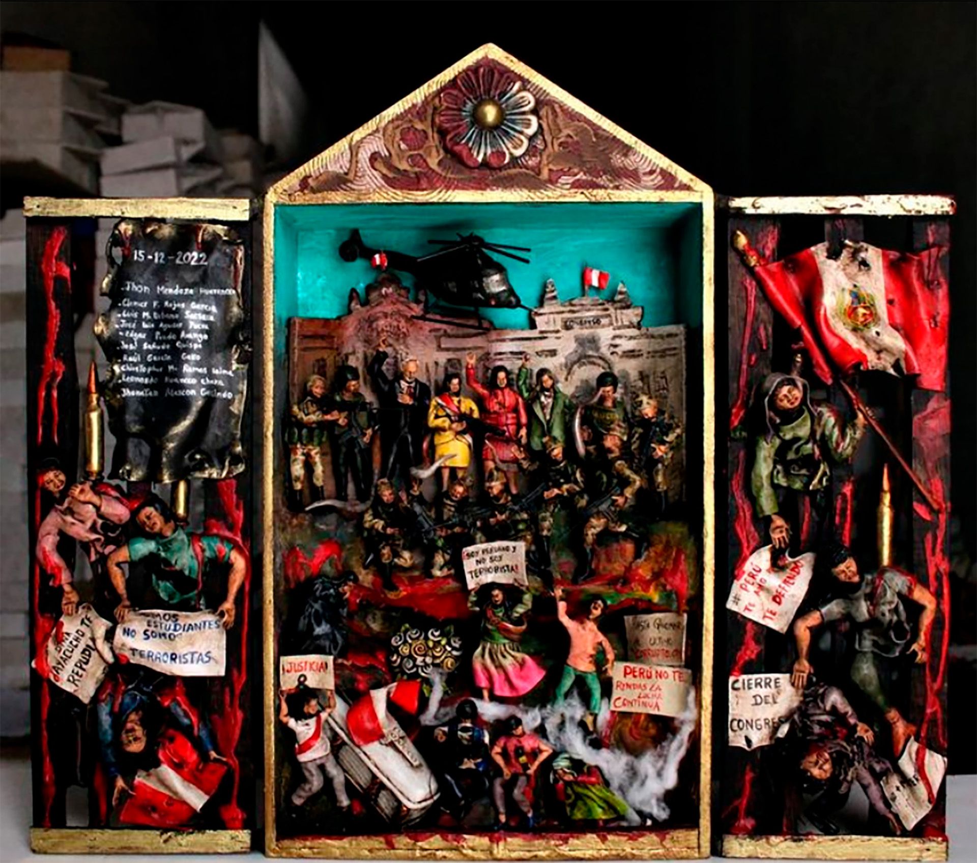 Luis Rey Quispe retablos No mas muertes