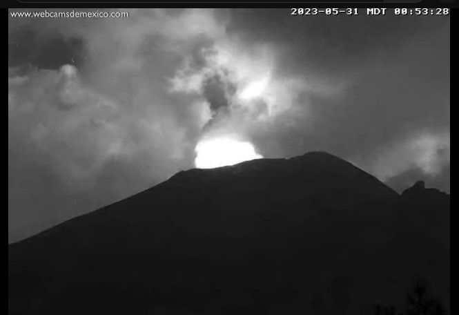 actividad volcanica volcan popocatepetl 31 05 2023
