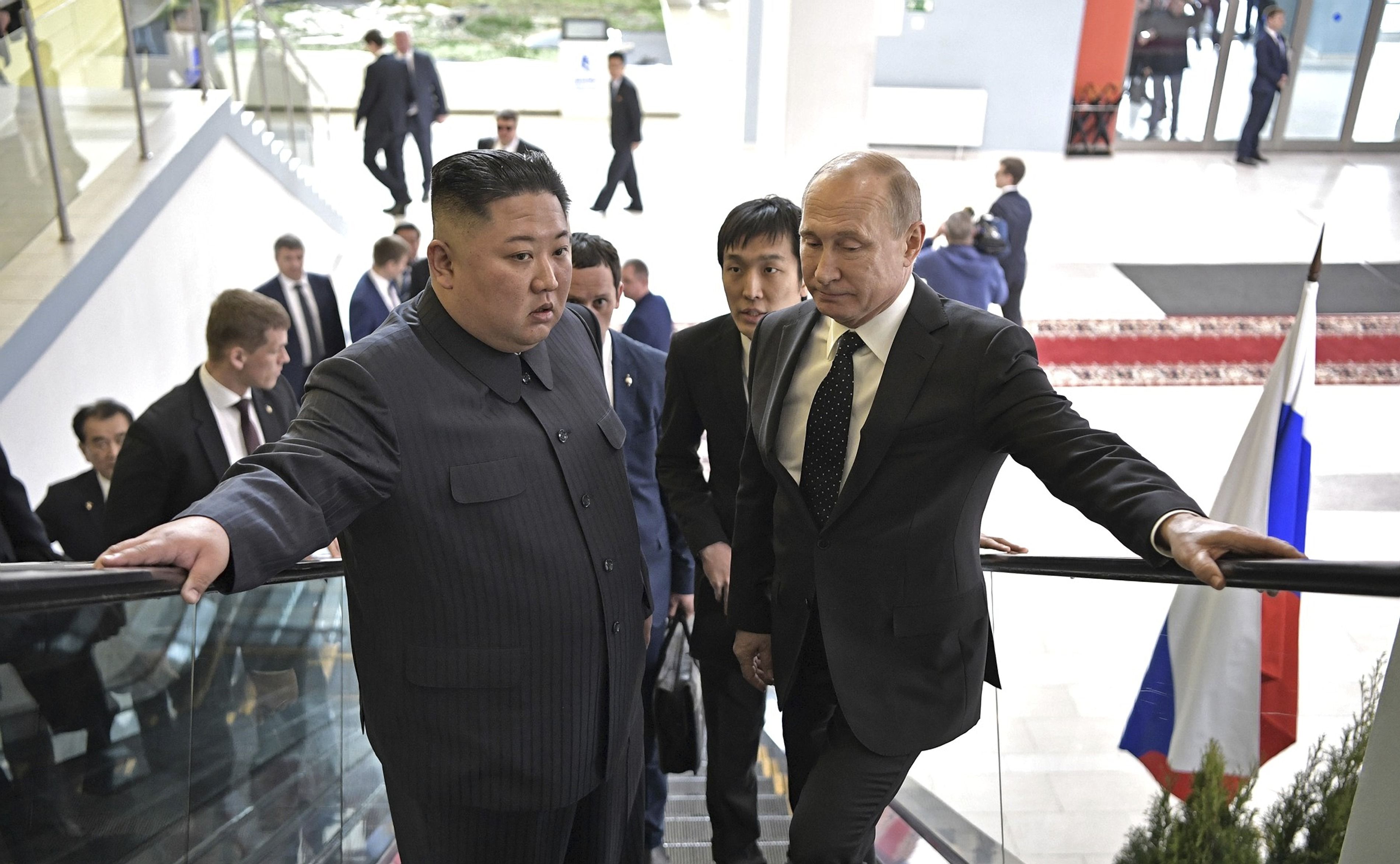 El líder de Corea del Norte, Kim Jong Un, junto al presidente ruso, Vladimir Putin (Europa Press/Russian Presidency)
