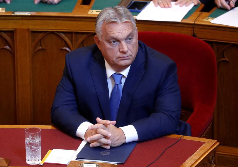 Foto del lunes del Primer Ministro húngaro Viktor Orban en una sesión parlamentaria en Budapest
Sept 25, 2023. REUTERS/Bernadett Szabo/