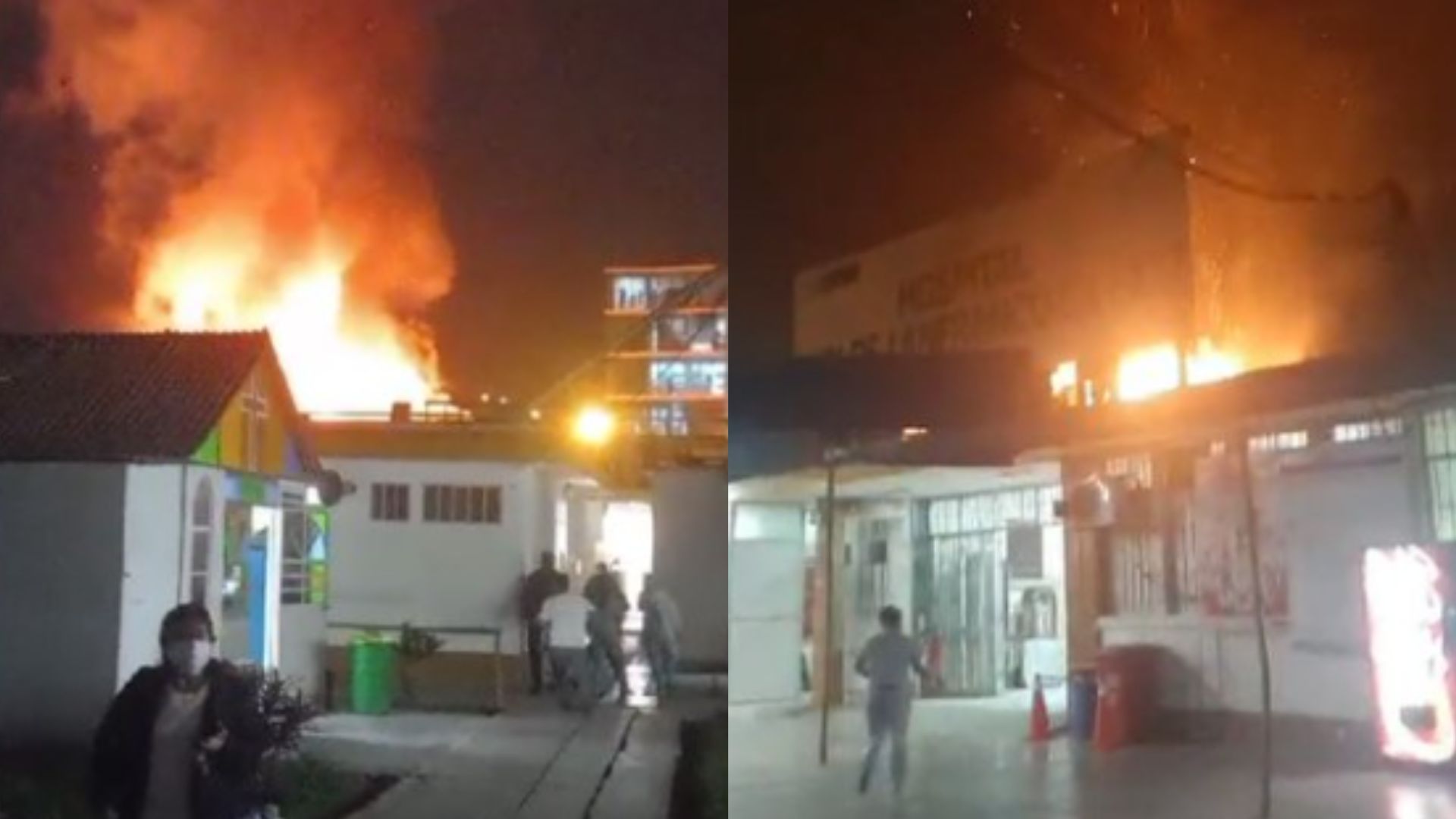 Incendio en hospital de Puente Piedra. (Foto: Captura)