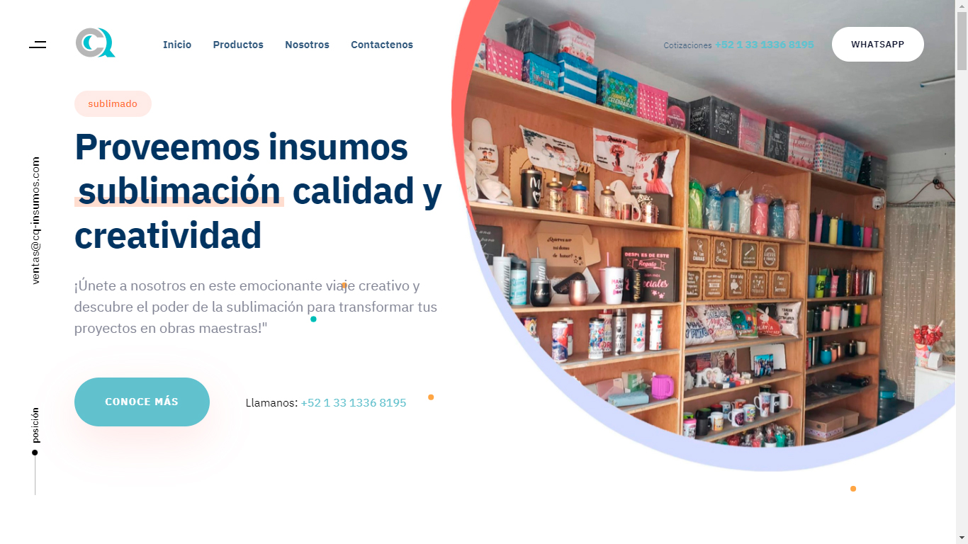 Diseño web y posicionamiento SEO para CQ Insumos México