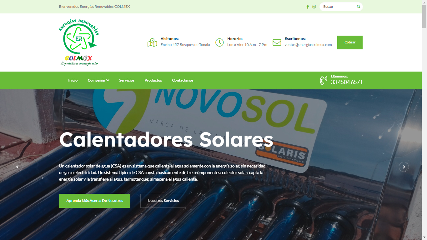 Diseño web y posicionamiento SEO para Energías Colmex México