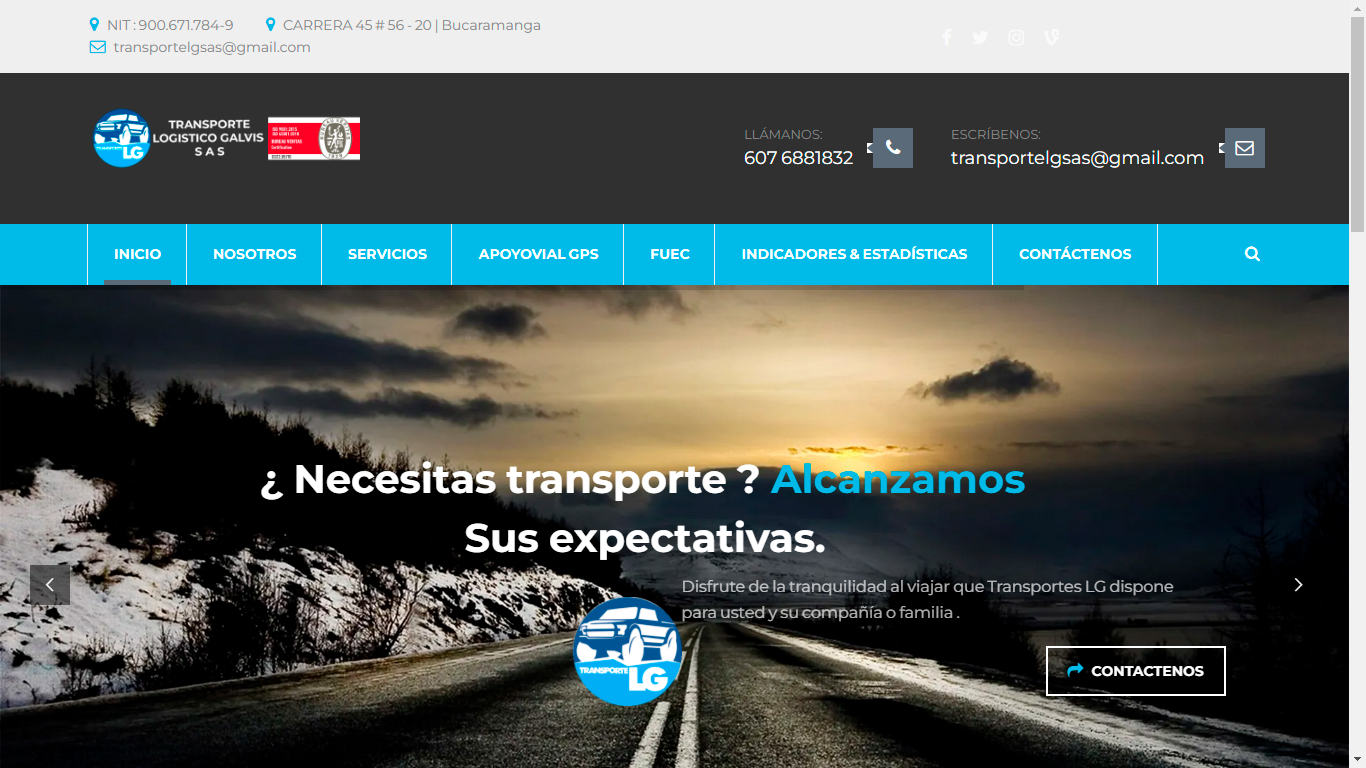 Diseño web y posicionamiento SEO para Transporte Logístico Galvis