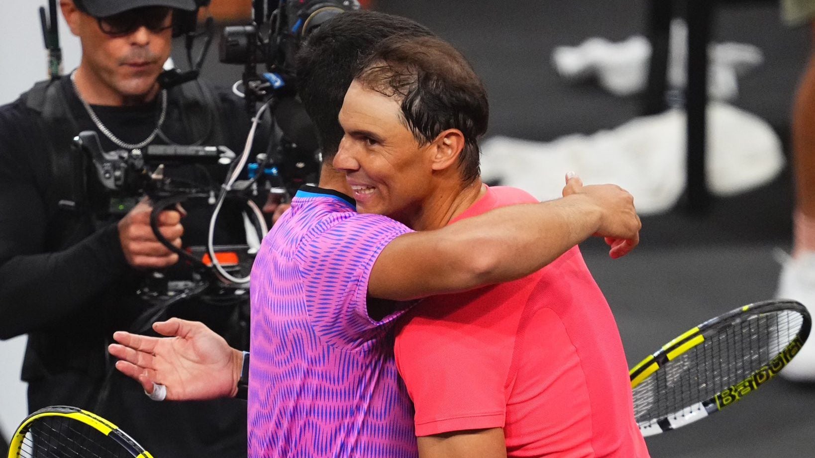 Carlos Alcaraz y Rafa Nadal después del Slam de Netflix (Netflix)