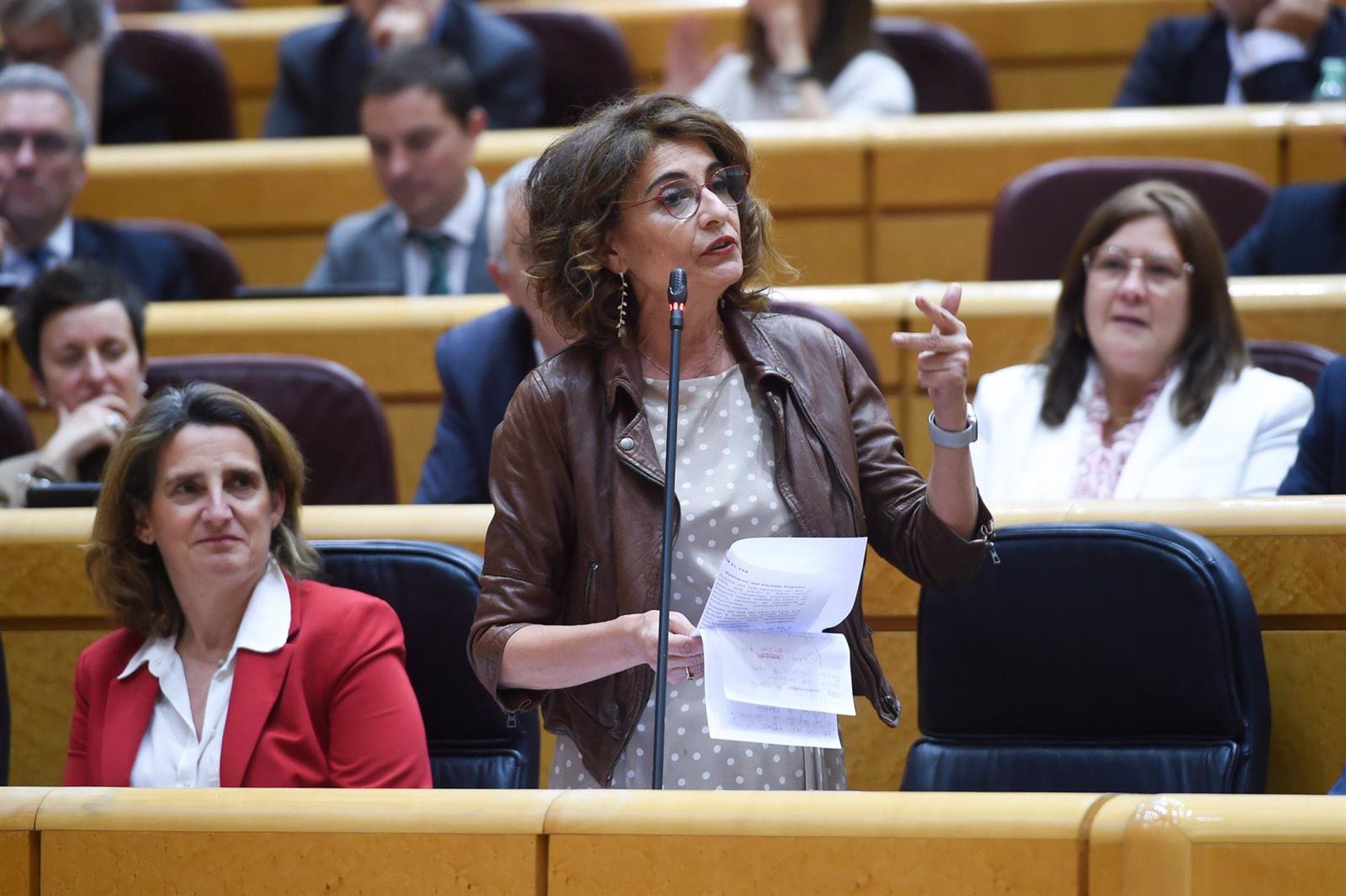 La vicepresidenta primera del Gobierno y ministra de Hacienda, María Jesús Montero. (Gustavo Valiente/Europa Press)
