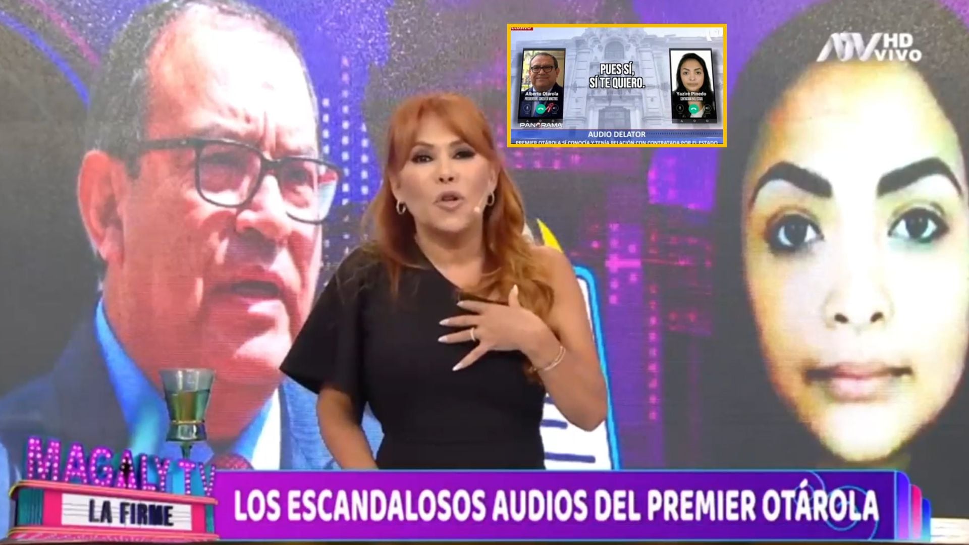 Magaly Medina habla sobre los audios de Alberto Otárola con Yaziré Pinedo. (Captura: Magaly TV La Firme)