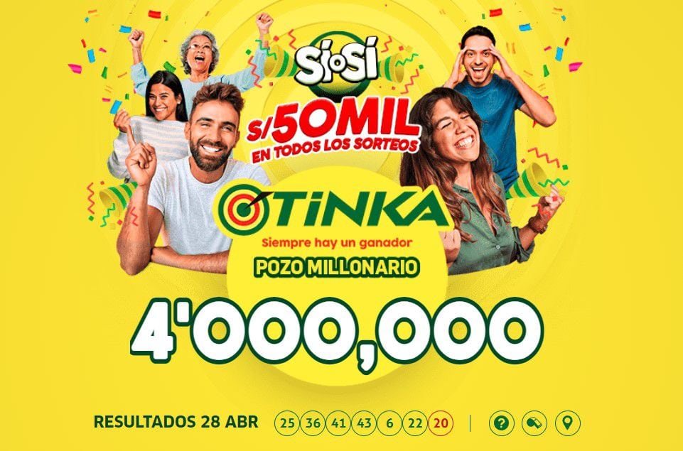 Ganadores de la Tinka del domingo 28 de abril de 2024: video y números de la jugada de la suerte