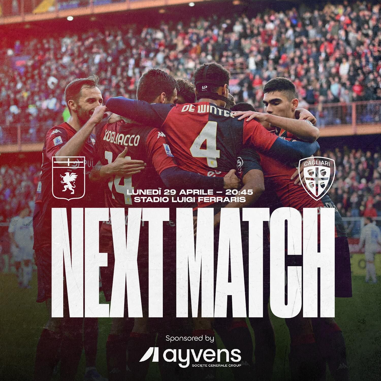 Cagliari y Genoa se enfrentan por la fecha 34 de la Serie A.