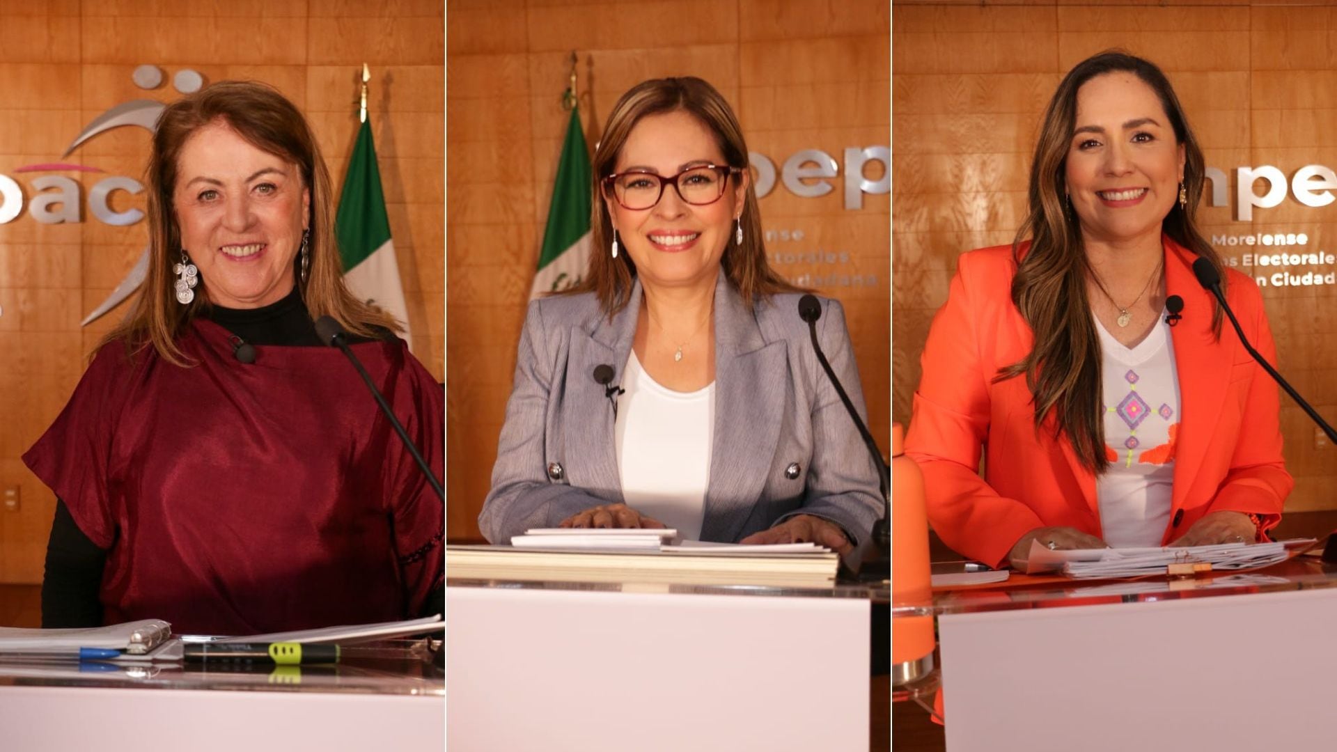Margarita González, Lucy Meza y Jessica Ortega. (Impepac)