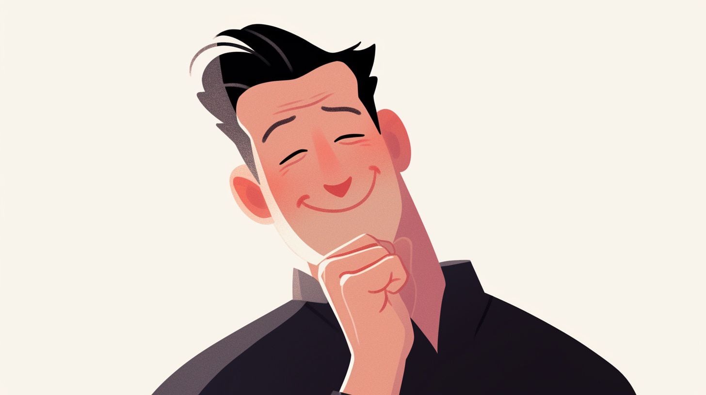 Ilustración de hombre sonriente minimalista, fondo neutro - (Imagen Ilustrativa Infobae)