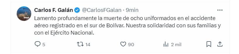 Carlos Fernando Galán en X