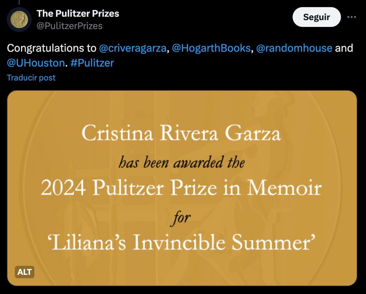 Cristina Rivera Garza-Premio Pulitzer-México-6 de mayo