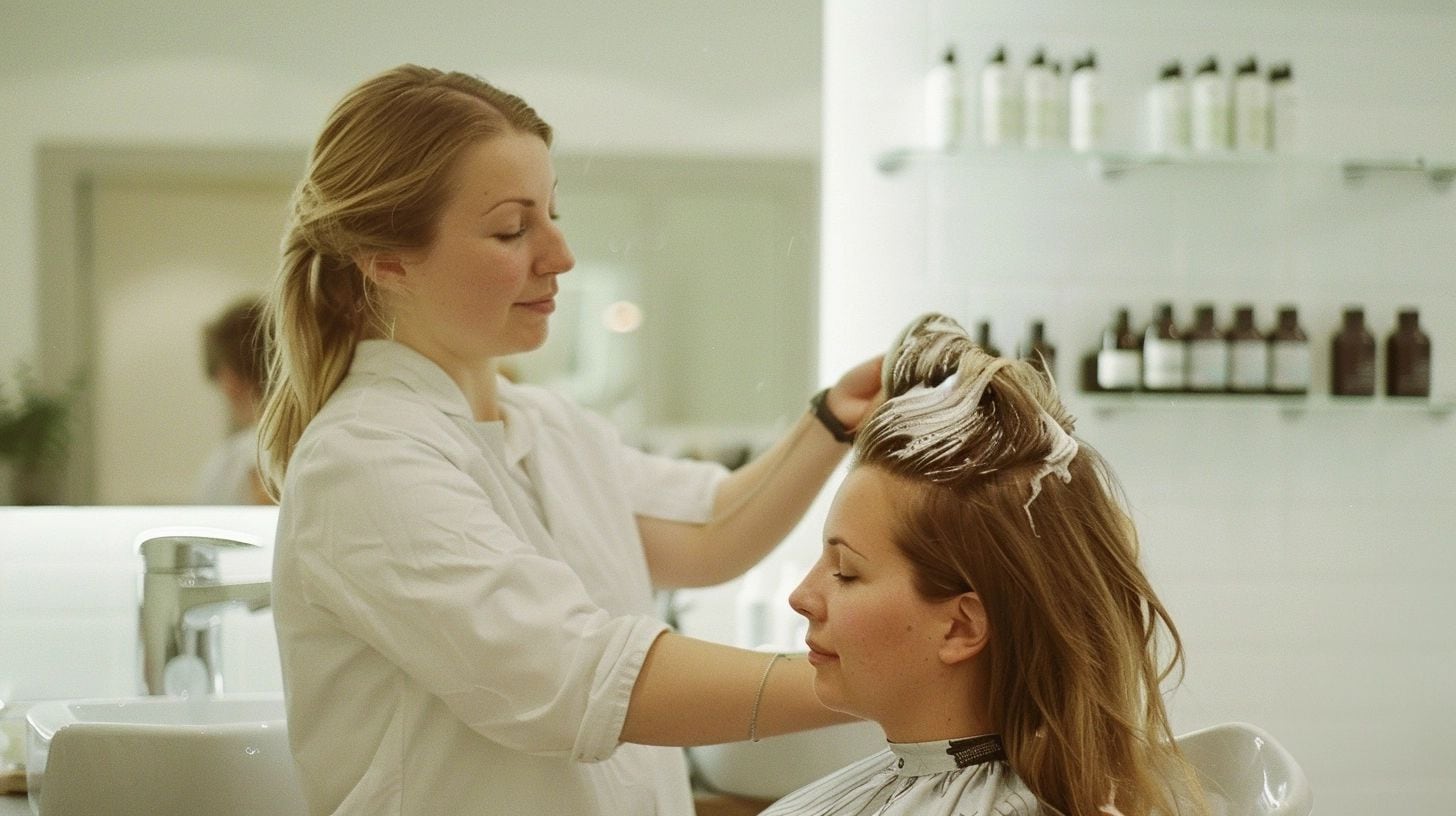 Cliente recibiendo un corte de cabello por una peluquera profesional en un luminoso y moderno salón de estética. La escena destaca el arte y la habilidad involucrados en la peluquería, evidenciando cómo el mantenimiento de la belleza y el cuidado personal son esenciales para el bienestar. (Imagen ilustrativa Infobae)