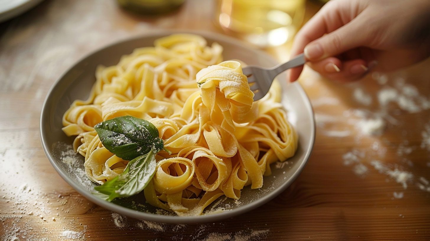 Preparación de pasta italiana, queso parmesano, albahaca fresca, cocina gourmet, elaboración artesanal - (Imagen Ilustrativa Infobae)