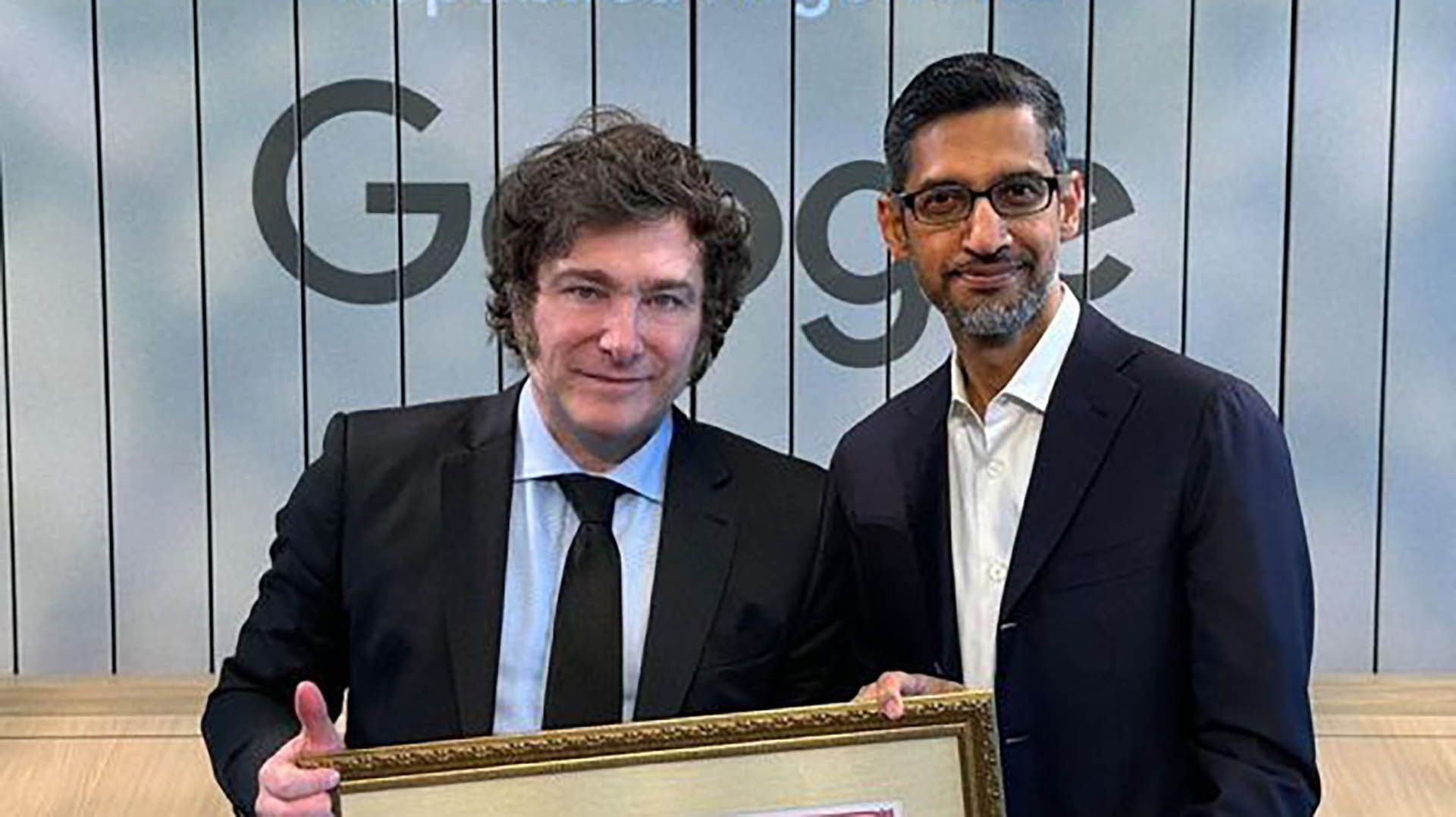 Javier Milei se encontró Sundar Pichai, CEO de Google