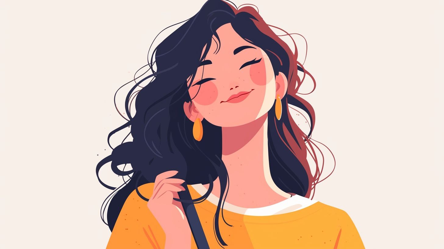 Ilustración minimalista de mujer sonriente - (Imagen Ilustrativa Infobae)