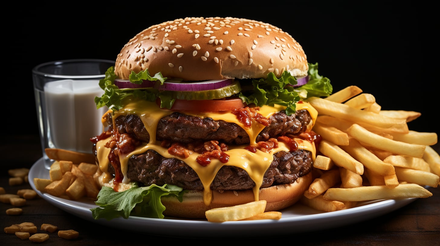 Burger Hamburguesa fast food hamburguesa de carne Sandwich de carne - visualesIA