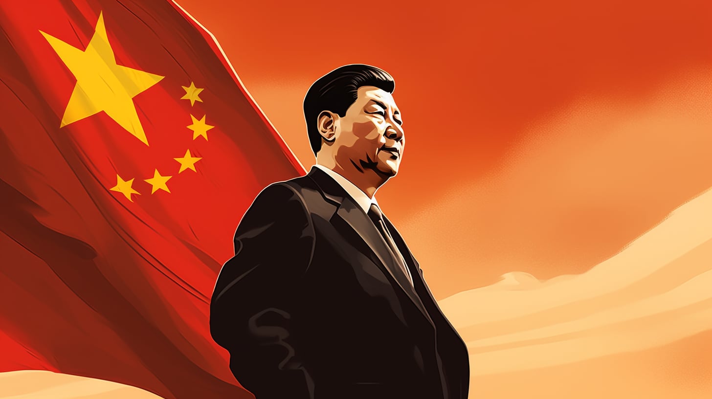 Xi Jinping con una bandera de China detrás (Imagen Ilustrativa Infobae)