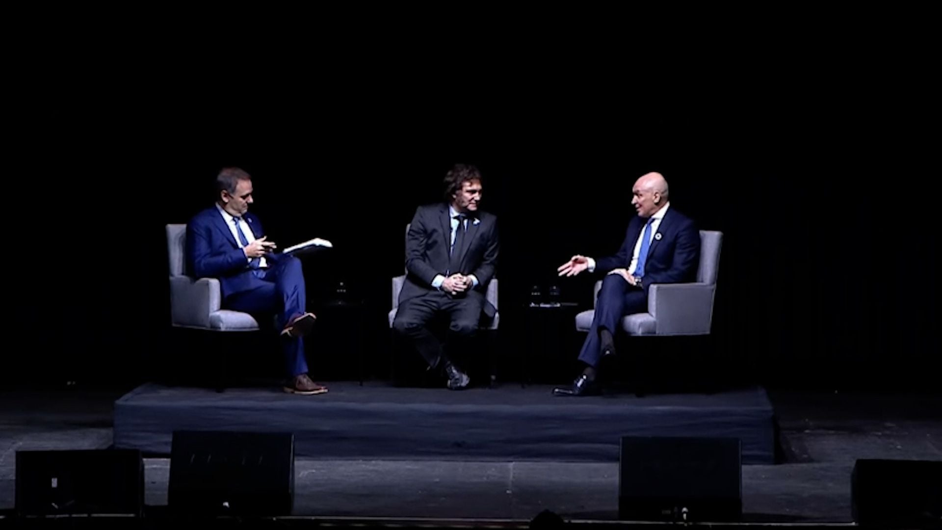 Presentación libro de Javier Milei en el Luna Park - Javier Milei, Manuel Adorni, José Luis Espert