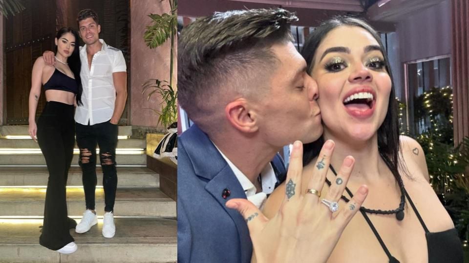 La pareja se comprometió en matrimonio luego de que el uruguayo ingresara a 'La casa de los famosos Colombia' para entregarle a la influenciadora su anillo - crédito @ignaciobaladan/Instagram