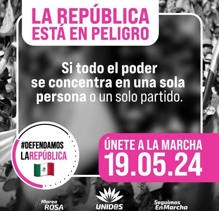 Organizadores confirman la asistencia de Xochitl Gálvez y Santiago Taboada.

marcha rosa, Elecciones México 2024, CDMX