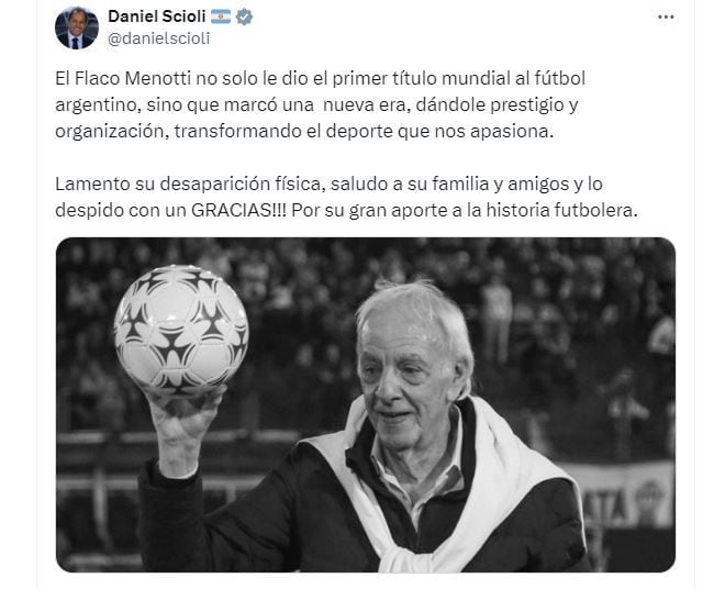 Daniel Scioli muerte menotti