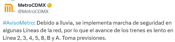 Estado en tiempo real de las diversas líneas del transporte subterráneo.