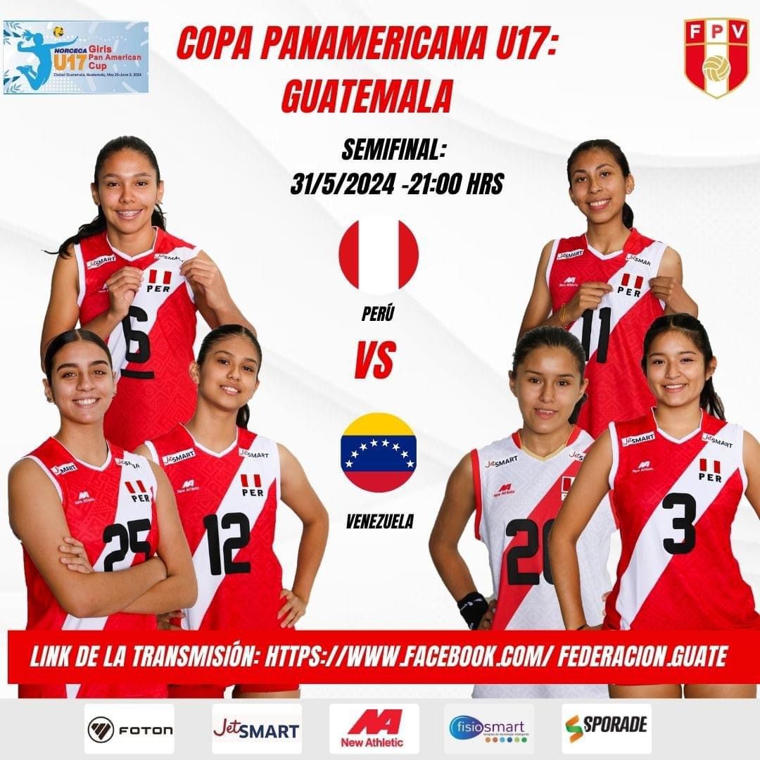 Selección peruana de vóley anunció su partido con Venezuela por semifinal de la Copa Panamericana Sub 17.