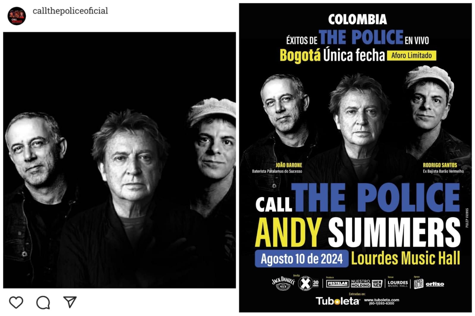 Andy Summers, considerado uno de los mejores guitarristas según Rolling Stone, actuará en Bogotá el 10 de agosto - crédito Tu Boleta / Captura de pantalla