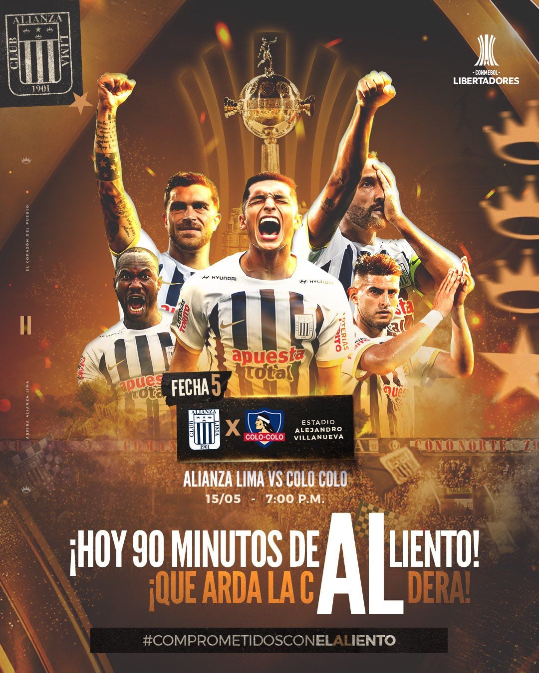 Afiche de Alianza Lima para partido contra Colo Colo por Copa Libertadores 2024.