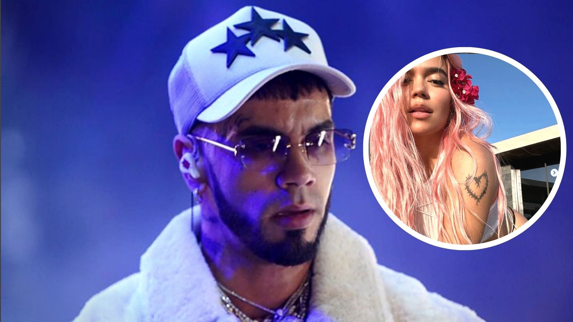 El cantante boricua lanzó algunas pullas a su expareja - crédito @anuel / @karolg