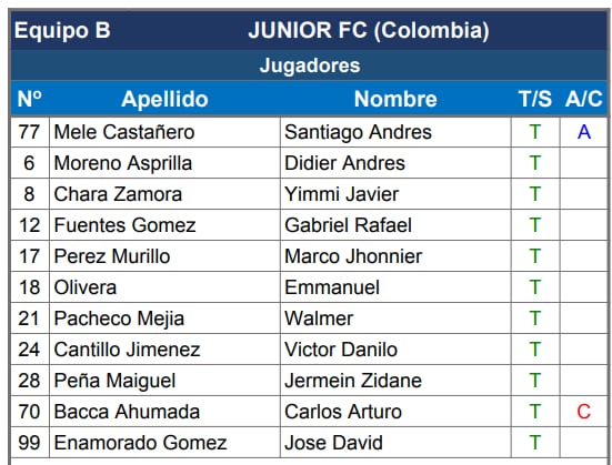 Formación Junior