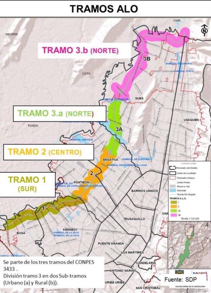 Así se había planeado la construcción de la ALO Norte desde hace más de cinco años - crédito @ClaudiaLopez/X