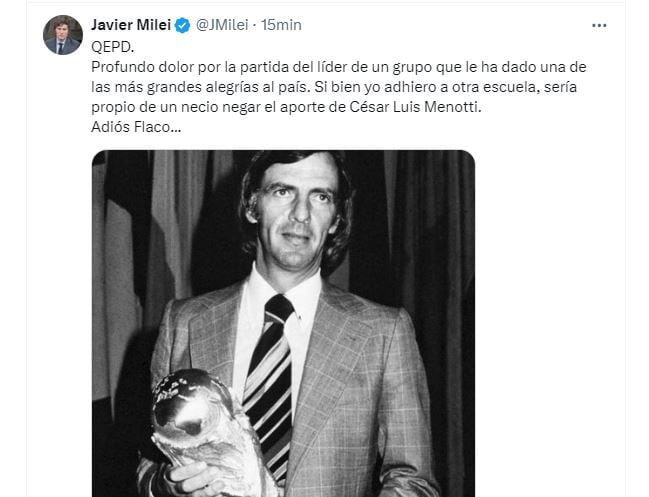 milei sobre menotti