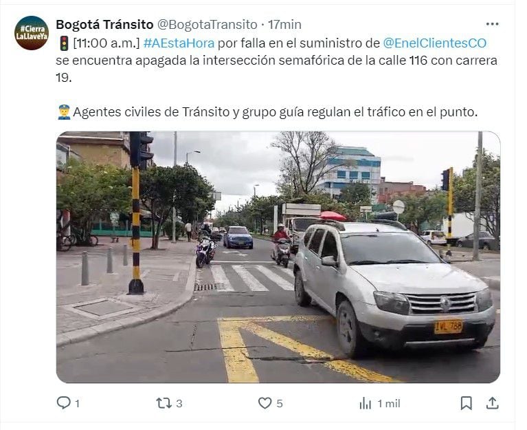 Agentes de tránsito ya se encuentran en la zona - crédito