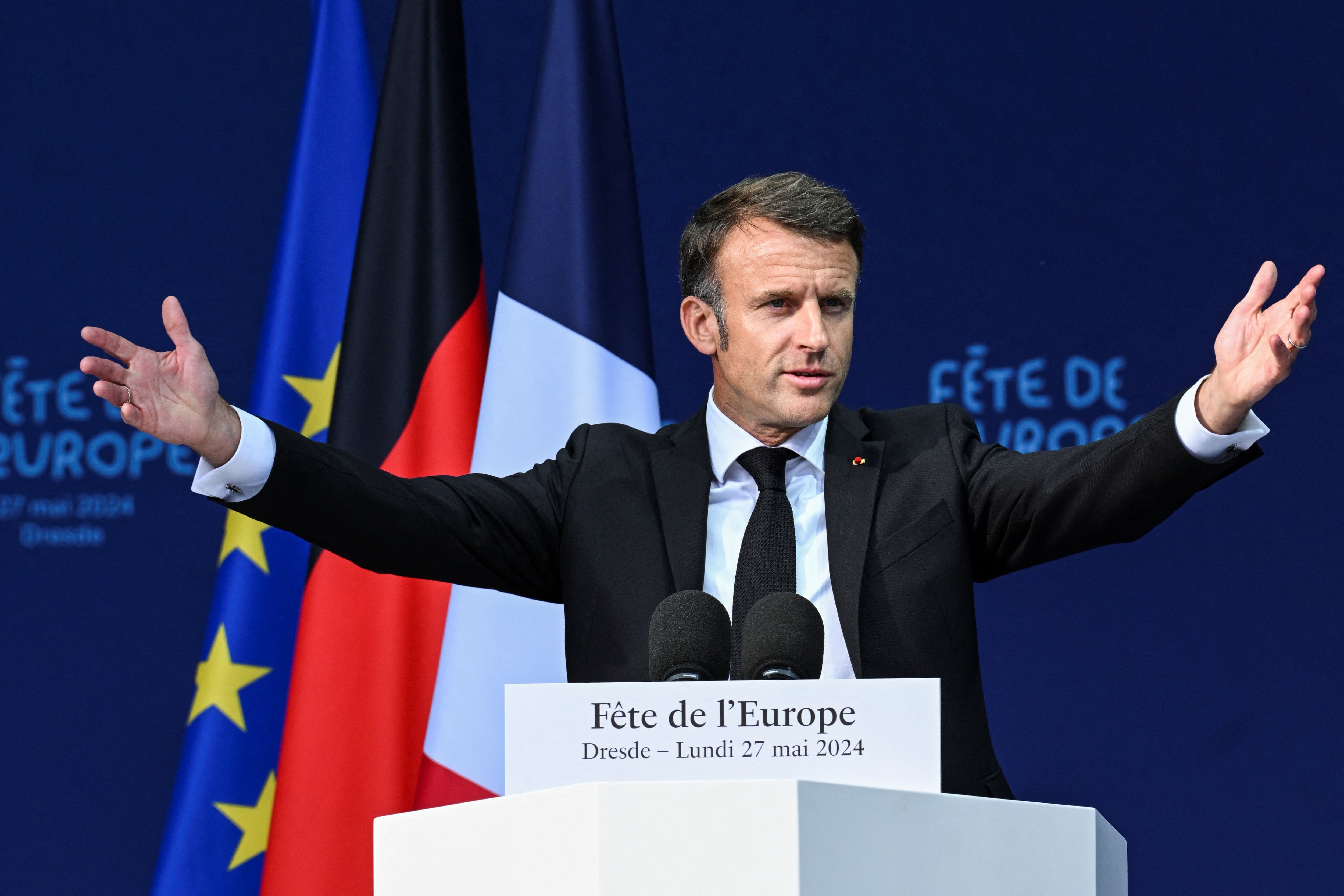 Emmanuel Macron advirtió que Europa debe pensar en su propia defensa y seguridad ante las amenazas Rusia (REUTERS/Annegret Hilse)