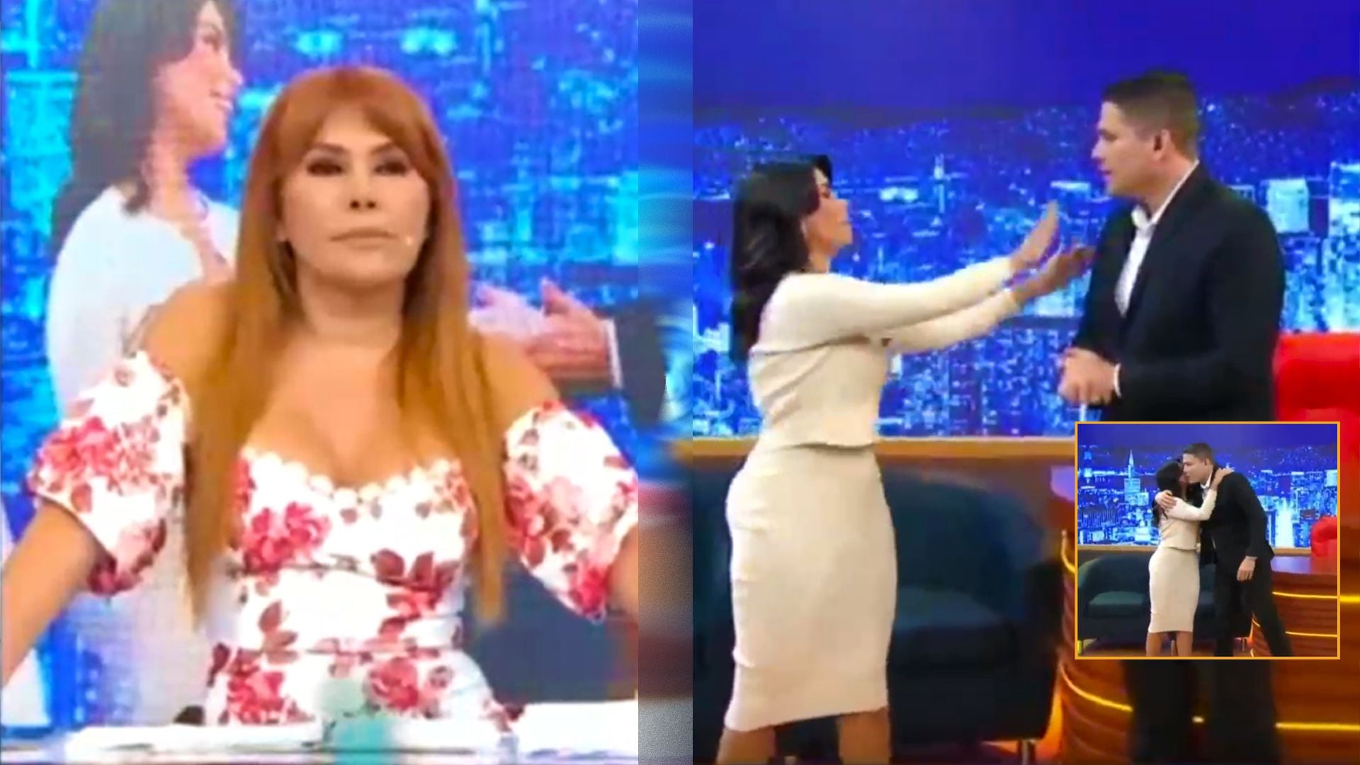 Magaly Medina indignada con Paco Bazán por entrevista a Ely Yutronic. (Captura: Magaly TV La Firme)