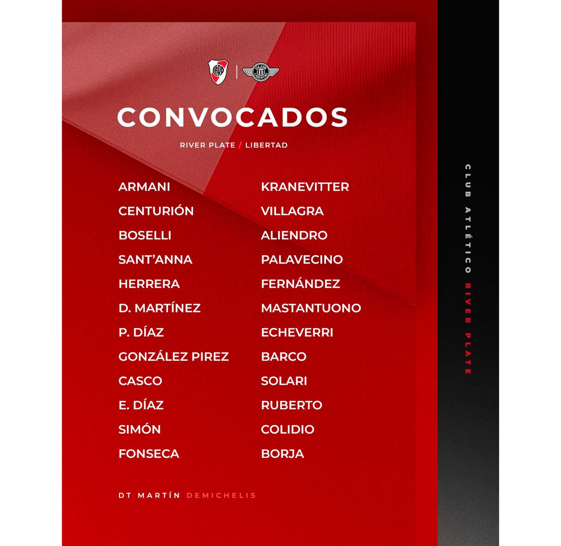 convocados river plate