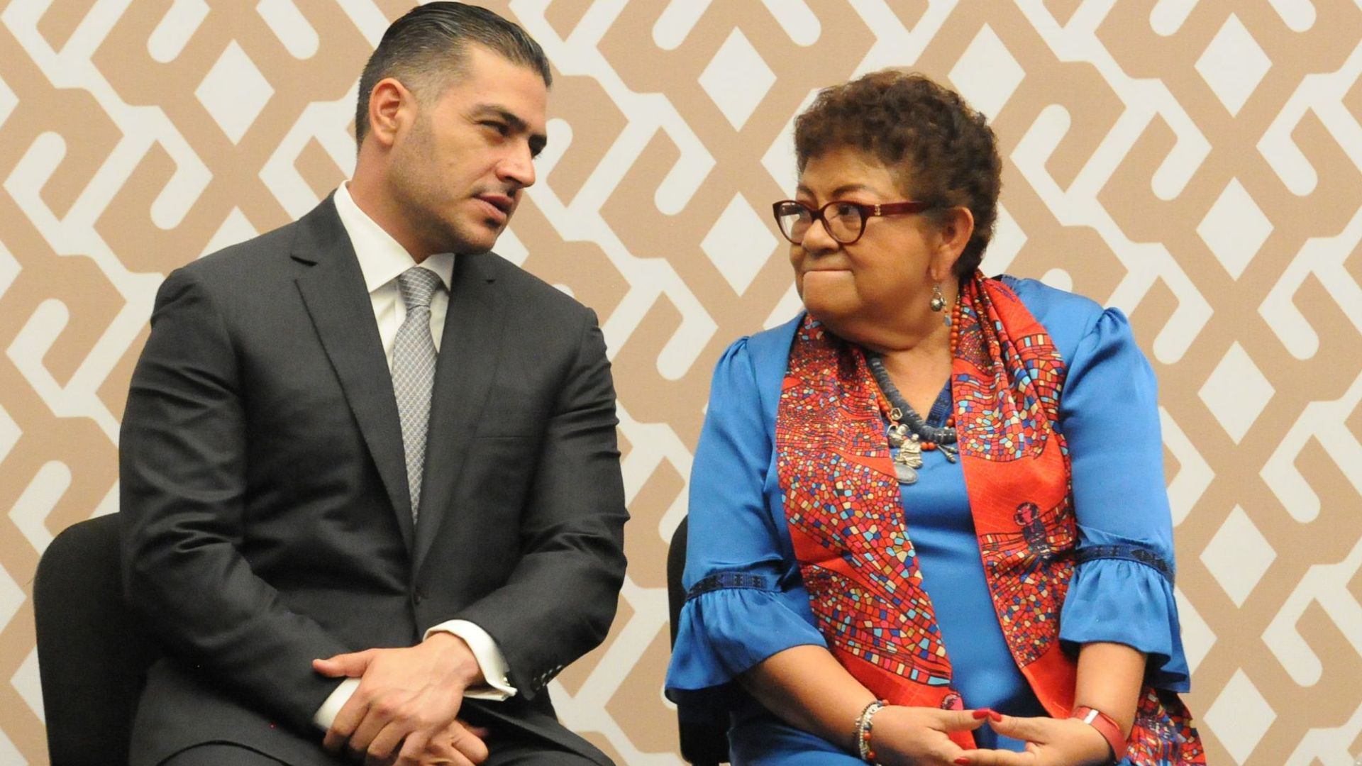 Omar García Harfuch y Ernestina Godoy.  FOTO: DANIEL AUGUSTO /CUARTOSCURO.COM