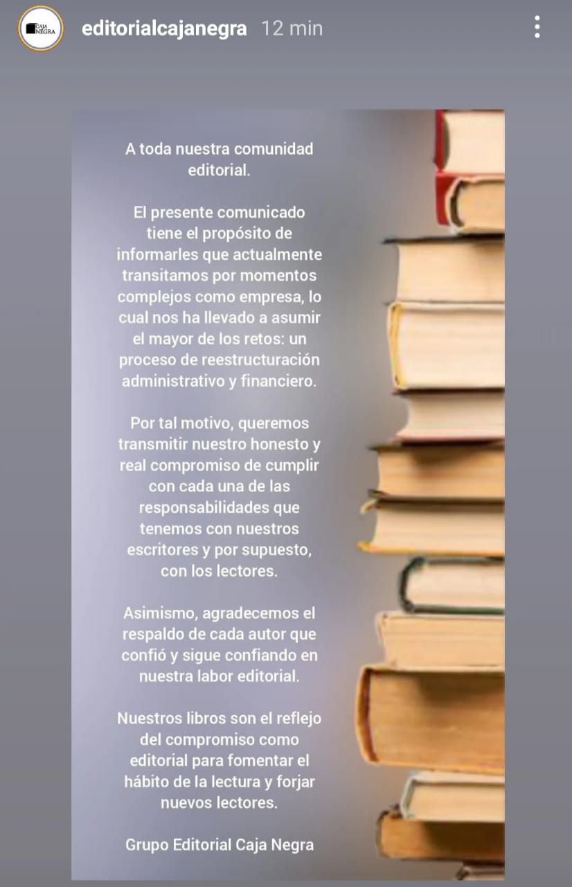 El comunicado de la editorial Caja Negra después de la denuncia de más de 30 escritores.