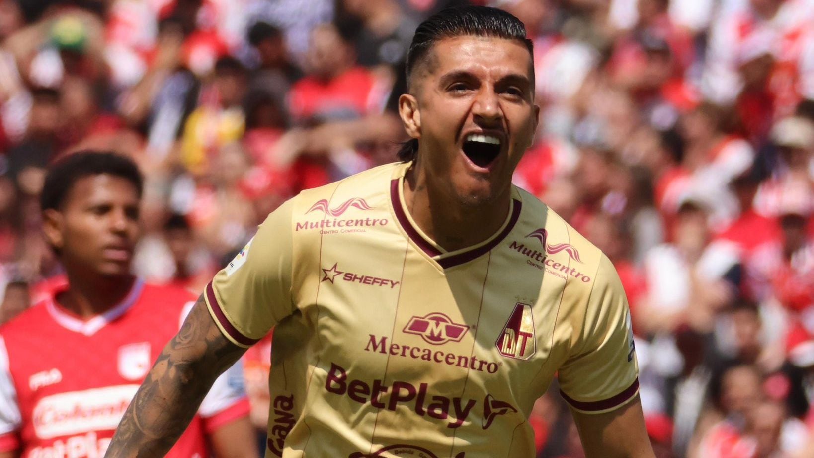 Yeison Guzmán fue la gran figura del Deportes Tolima en el primer tiempo ante Santa Fe - crédito @cdtolima/X