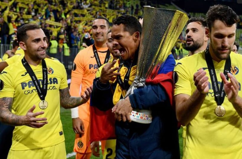 Carlos Bacca ganó su tercera Europa League con Villarreal - crédito Getty Images