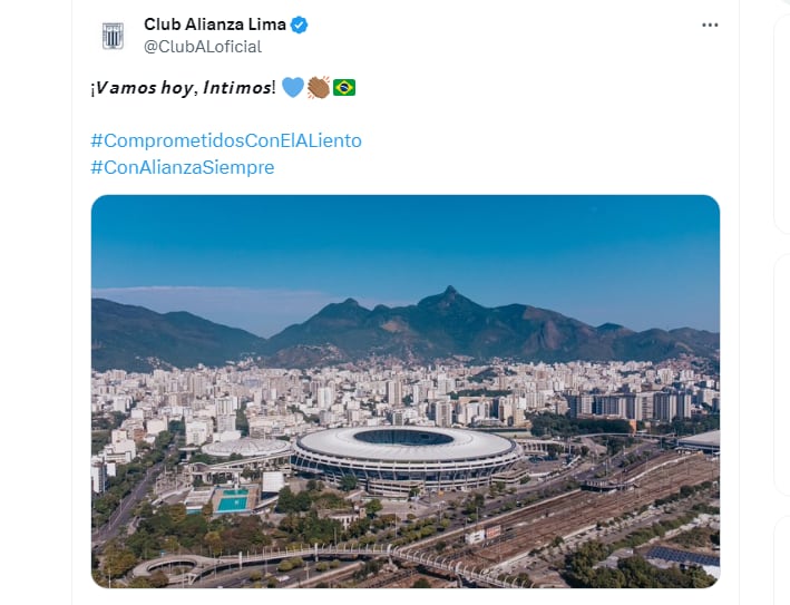 Alianza Lima publicó foto del estadio Maracaná previo al duelo con Fluminense.