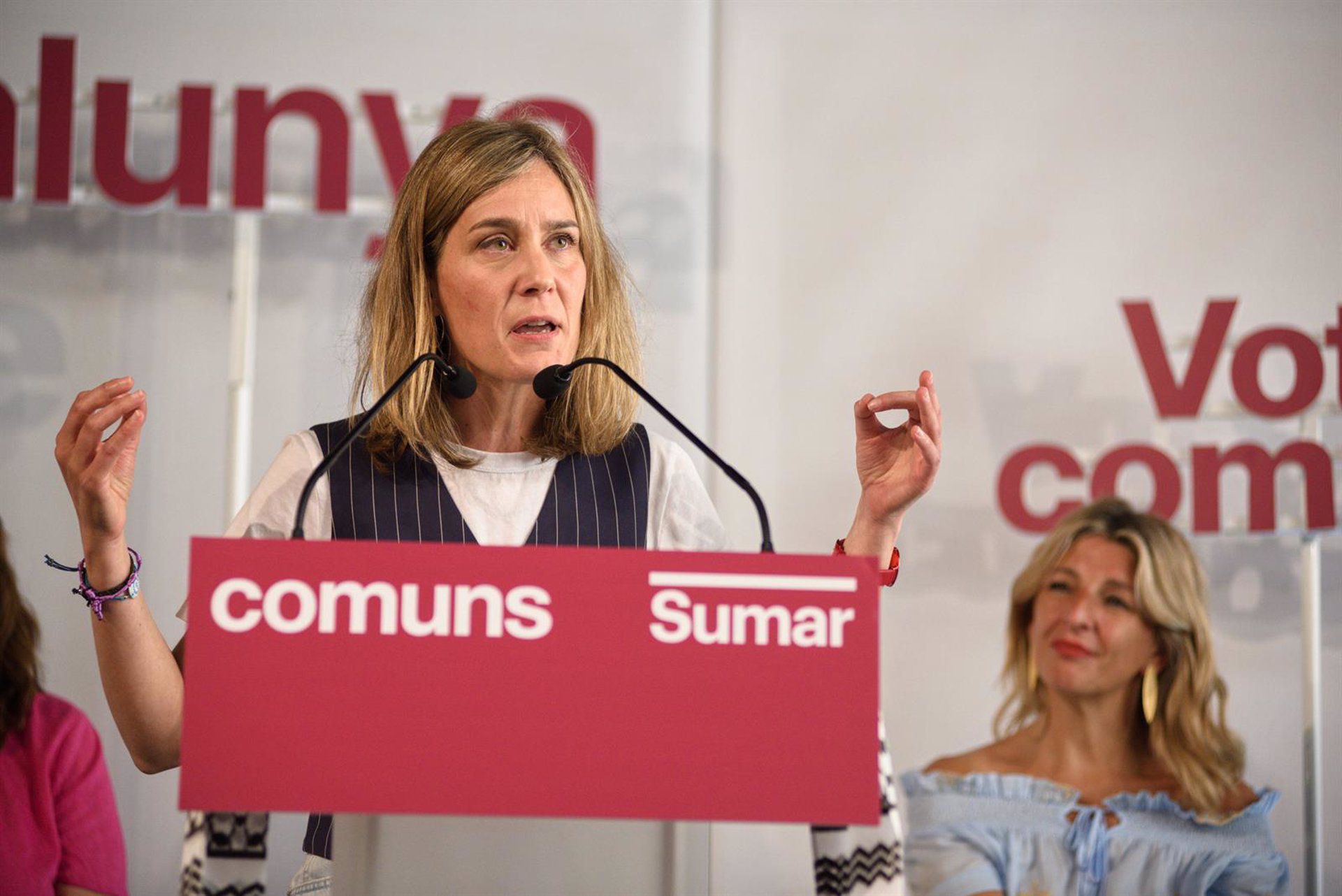 Jessica Albiach en un evento de Comuns-Sumar (Alberto Paredes/Europa Press)
