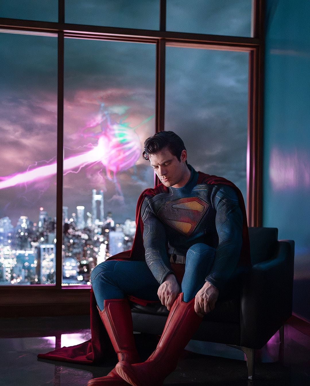 Fotografía divulgada vía Instagram por el cineasta y codirector ejecutivo de DC Studios, James Gunn, en sus redes sociales donde se muestra la primera fotografía de David Corenswet caracterizado como Superman, para la cinta del superhéroe que tiene previsto su estreno el 11 de julio de 2025. EFE/James Gunn/Instagram
